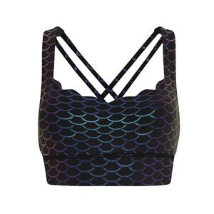 NWT Crowned Athletics Mermaid Dragon Sports Bra | S